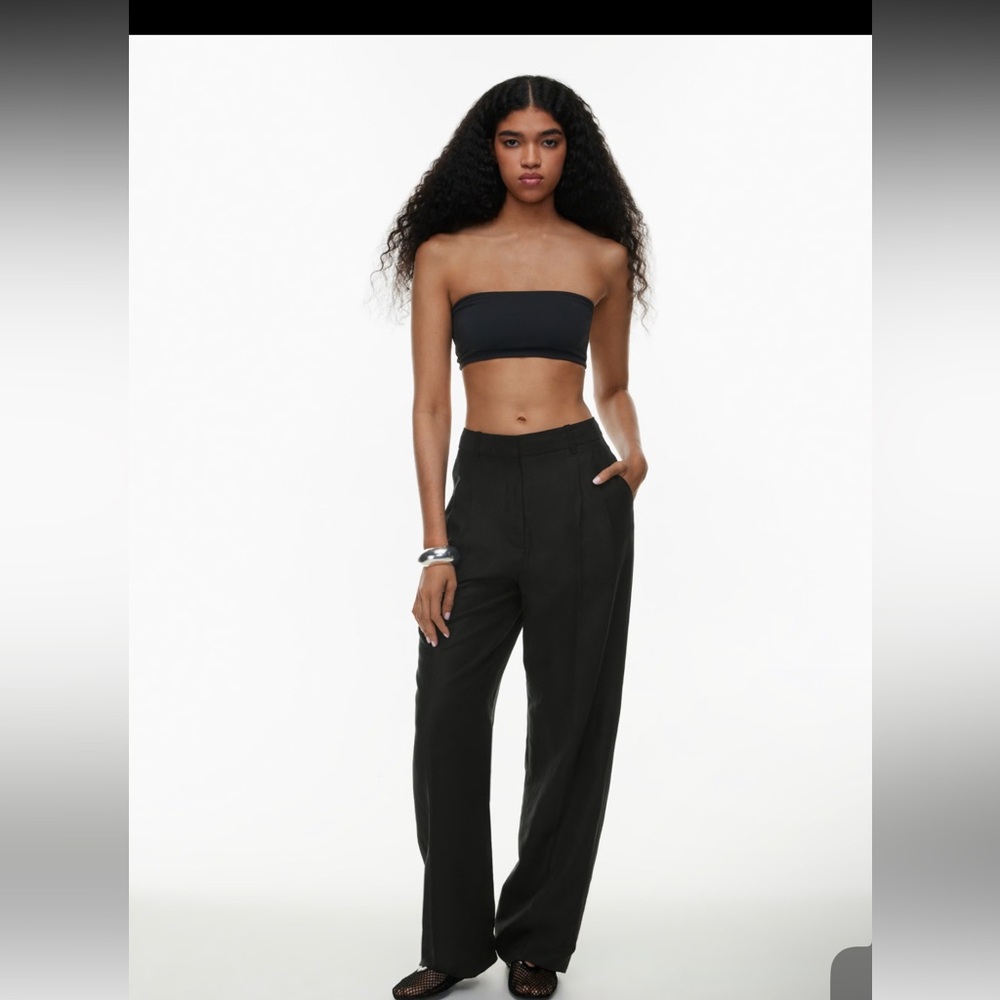 NWT Aritzia Wilfred Linen Effortless Pant Black Size 8 - Picture 2 of 6